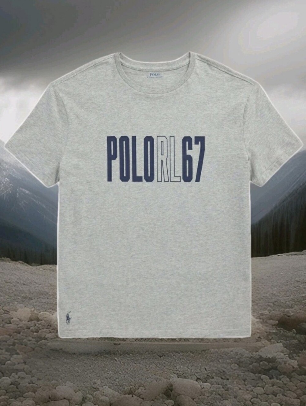 POLO: RALPH LAUREN: MEN'S: POLO RL 67: T-SHIRT: GRAY: SIZE: XLT: BRAND NEW